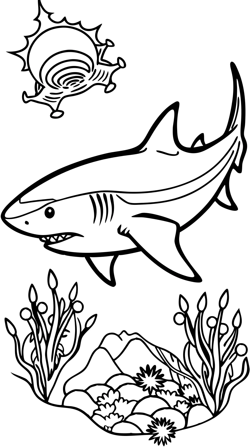 Página para colorear de tiburones blancos